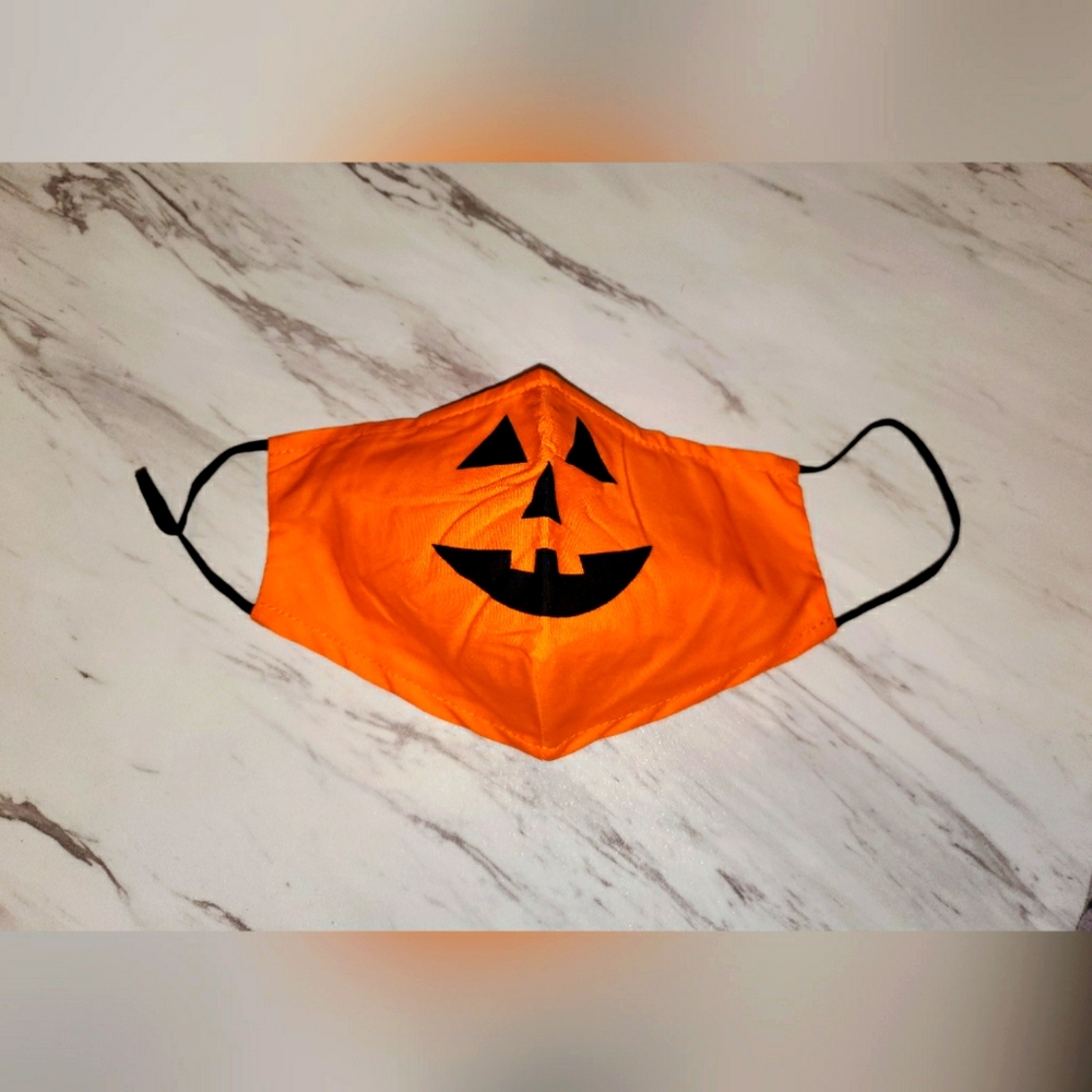 Halloween 🎃 Orange Jack o lantern Face Mask